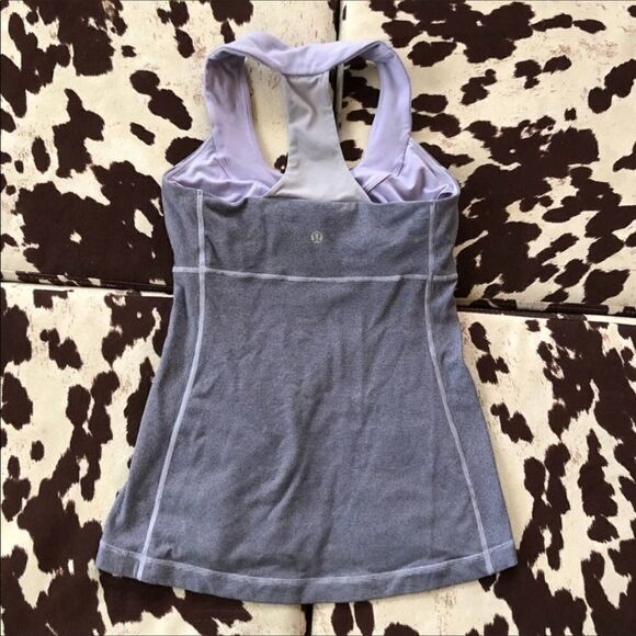 Lululemon Purple Striped Scoopneck Workout Top - Picture 5 of 6